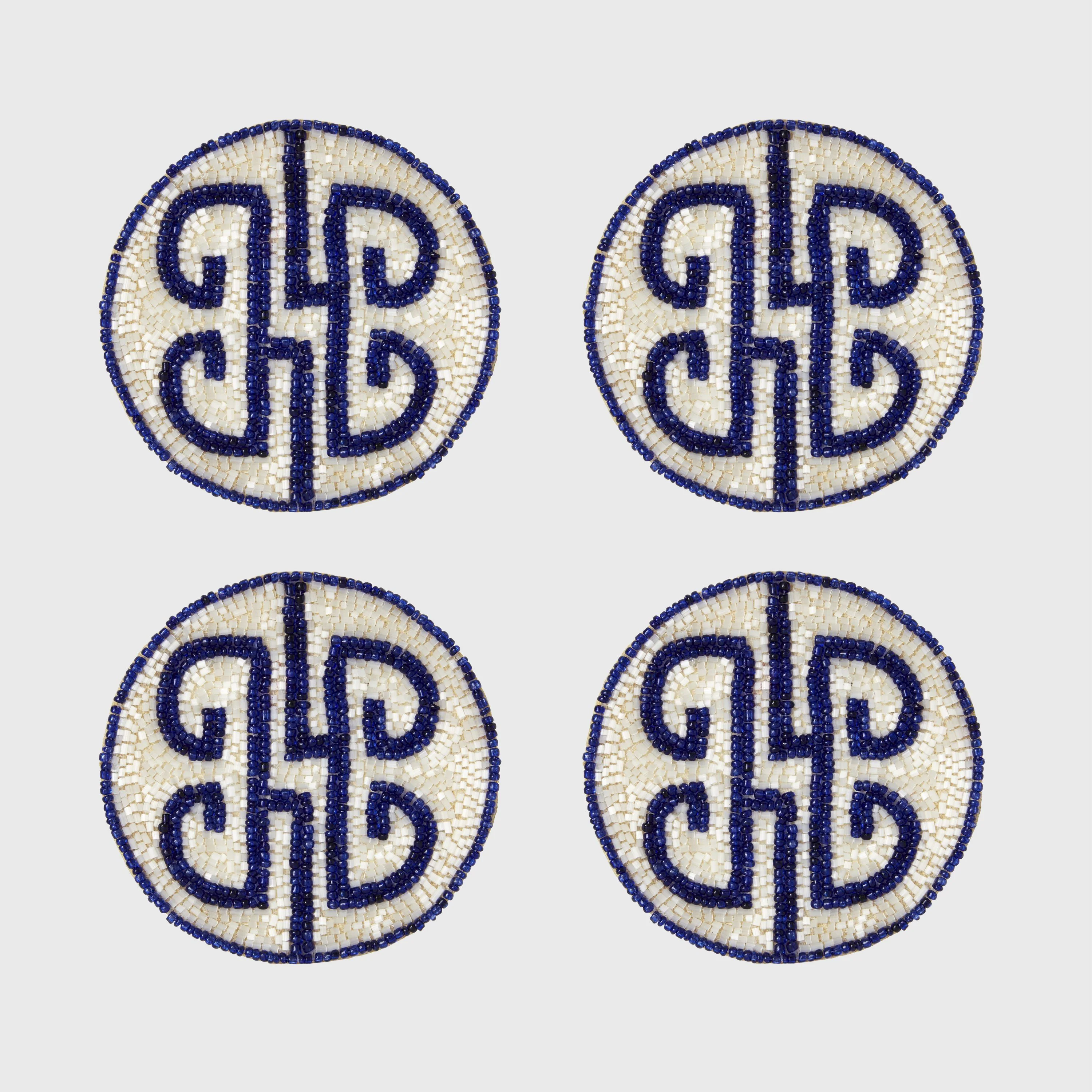 Chinoiserie Coaster, Cobalt, Set of 4