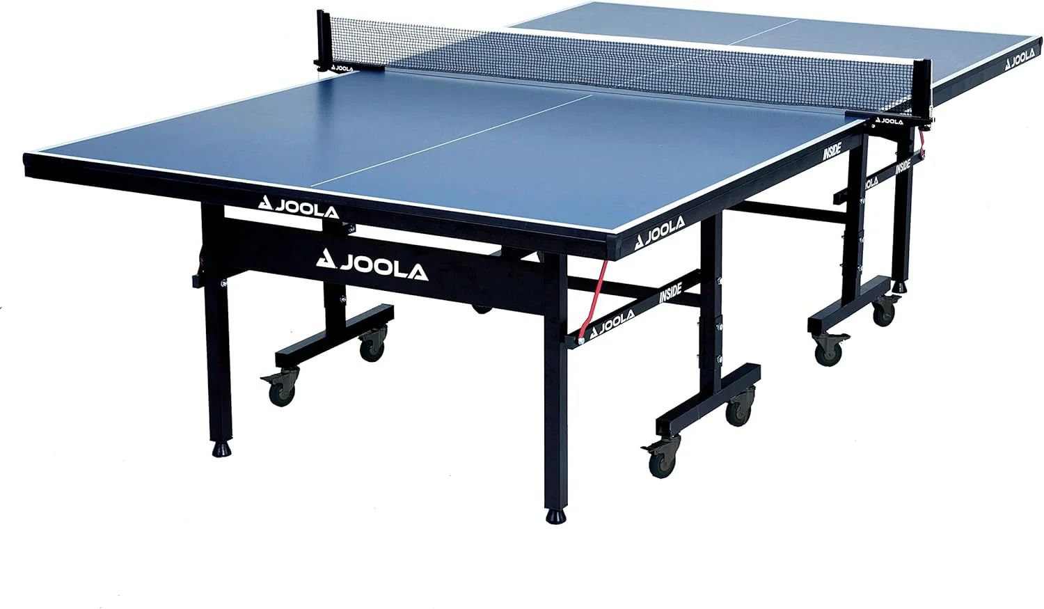 JOOLA Inside Professional MDF beltéri pingpongasztal gyorsrögzítésű asztalitenisz hálóval és tartóval – 10 perces egyszerű összeszerelés – Versenyminőség – Összecsukható, egyjátékos visszajátszási móddal