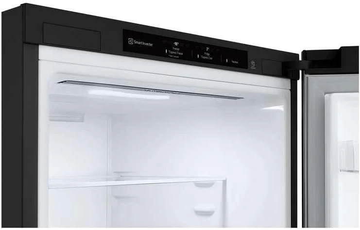 LG GBV22NCCEP Kühl-/Gefrierkombination – Smart Inverter Compressor, Total No Frost, Modern Flat Door Design, Matt Schwarz Metallic, Energieeffizienz A