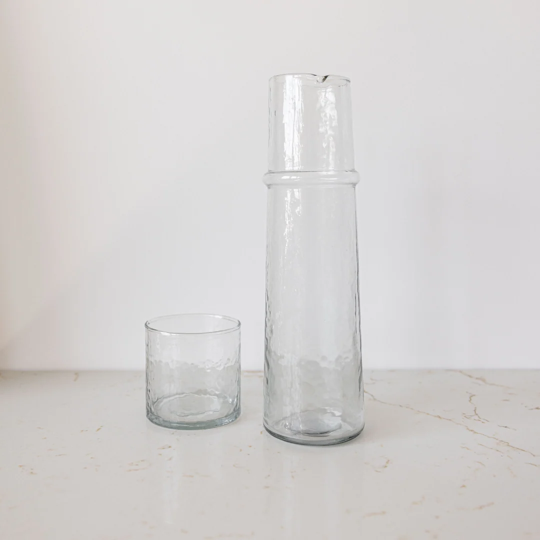 Stripe Glass Carafe Tumbler Set