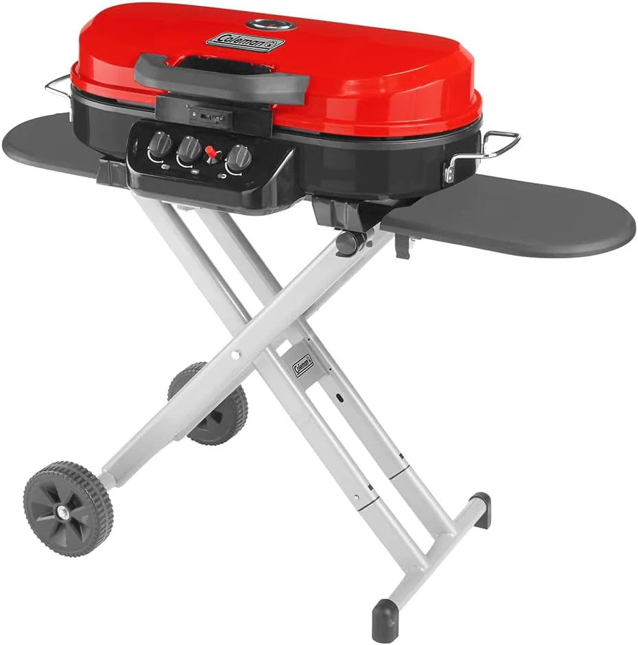 RoadTrip 285 Portable Stand-Up Propane Grill with 3 Adjustable Burners & Instastart Ignition, 20,000 BTUs of Power for Outdoor Cooking, Camping, Tailgating, Grilling, BBQs, & More