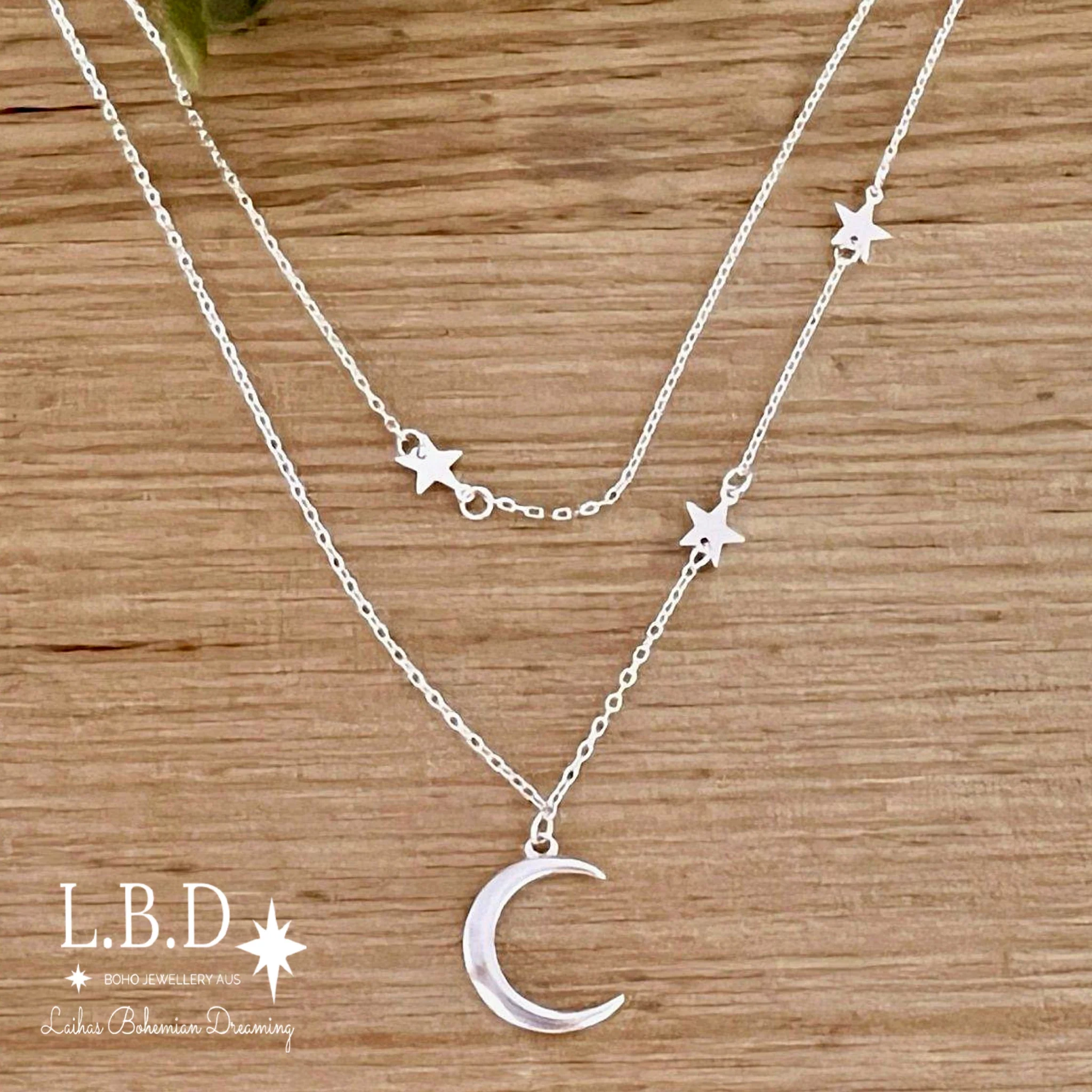 Laihas Galaxy Sterling Silver Layered Boho Necklace