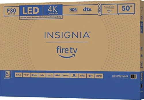 INSIGNIA 50 hüvelykes F30 sorozatú LED 4K UHD Smart Fire TV Alexa hangvezérléses távirányítóval