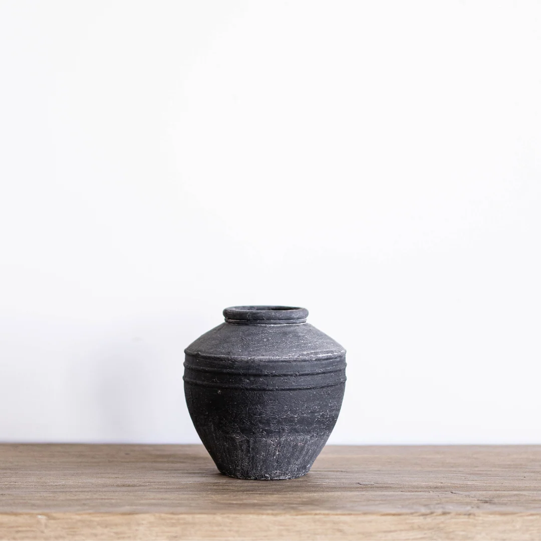 Charcoal Horizontal Lines Vase