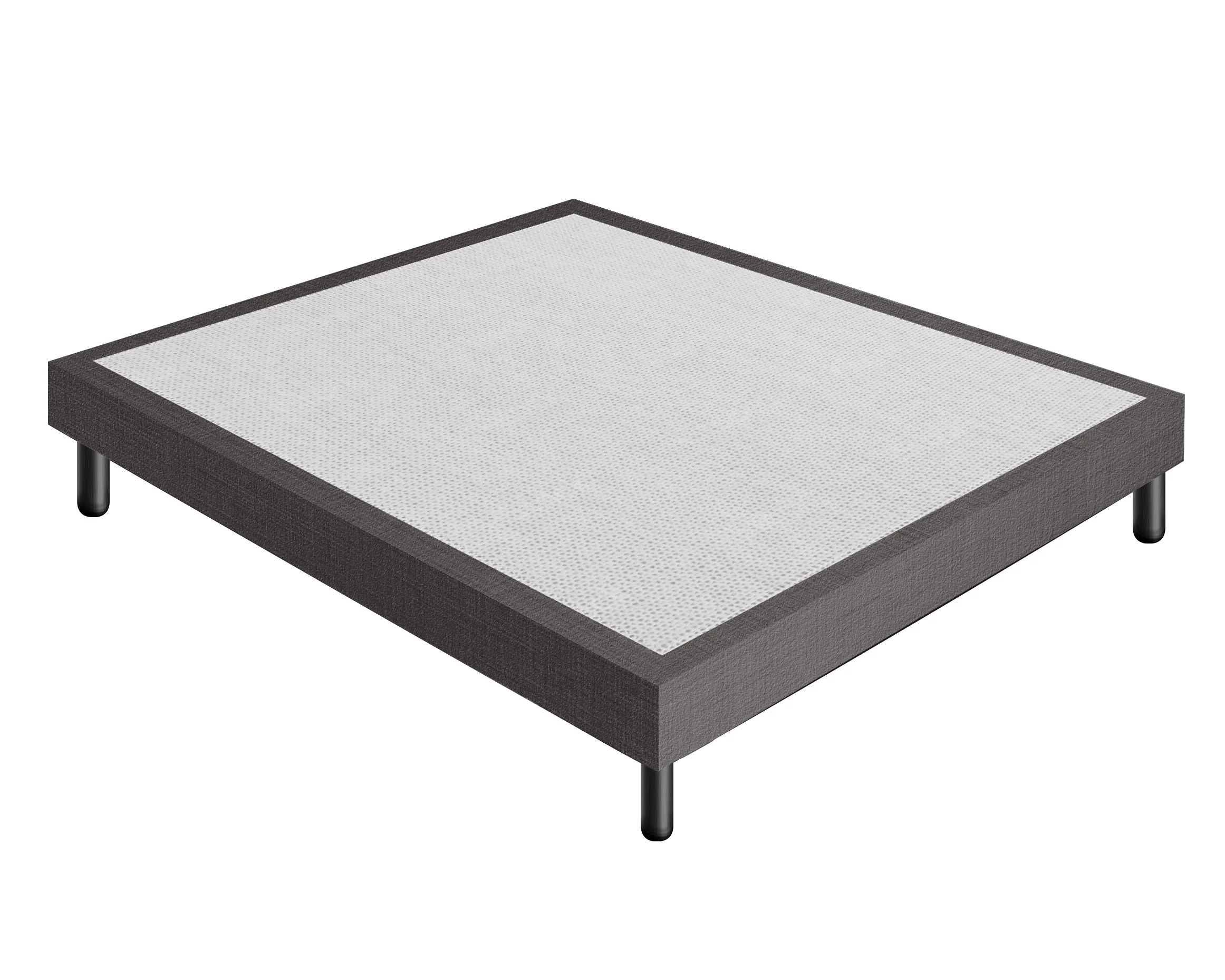 Letto Sommier Singolo 90x190 Grigio Scuro Rivestito - Resistente fino a 120 Kg per Persona