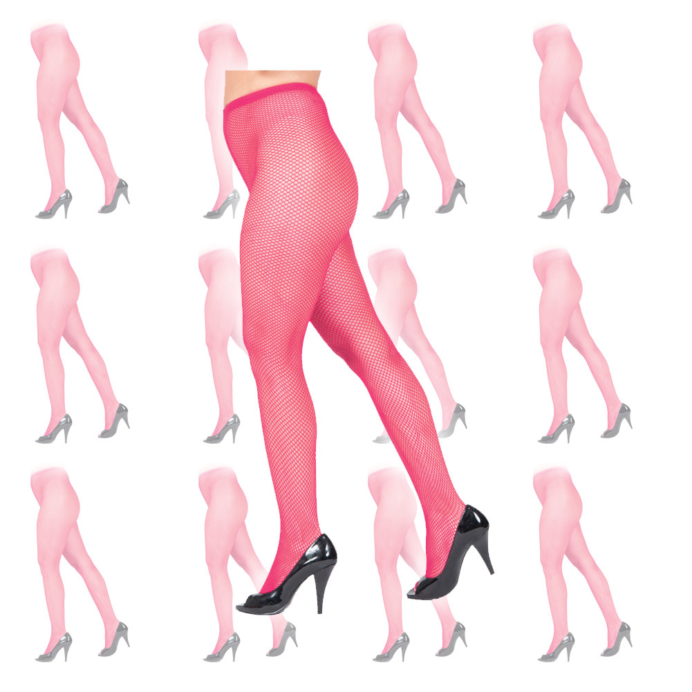 Hot Pink Fishnet Pantyhose Tights 8043D