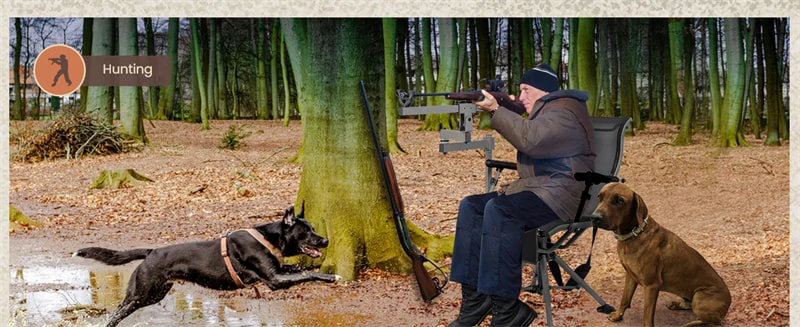 Eletriclife 360�� Silent Swivel Blind Chair with Gun Rest Adjustable Folding Sniper Seat for Shooting