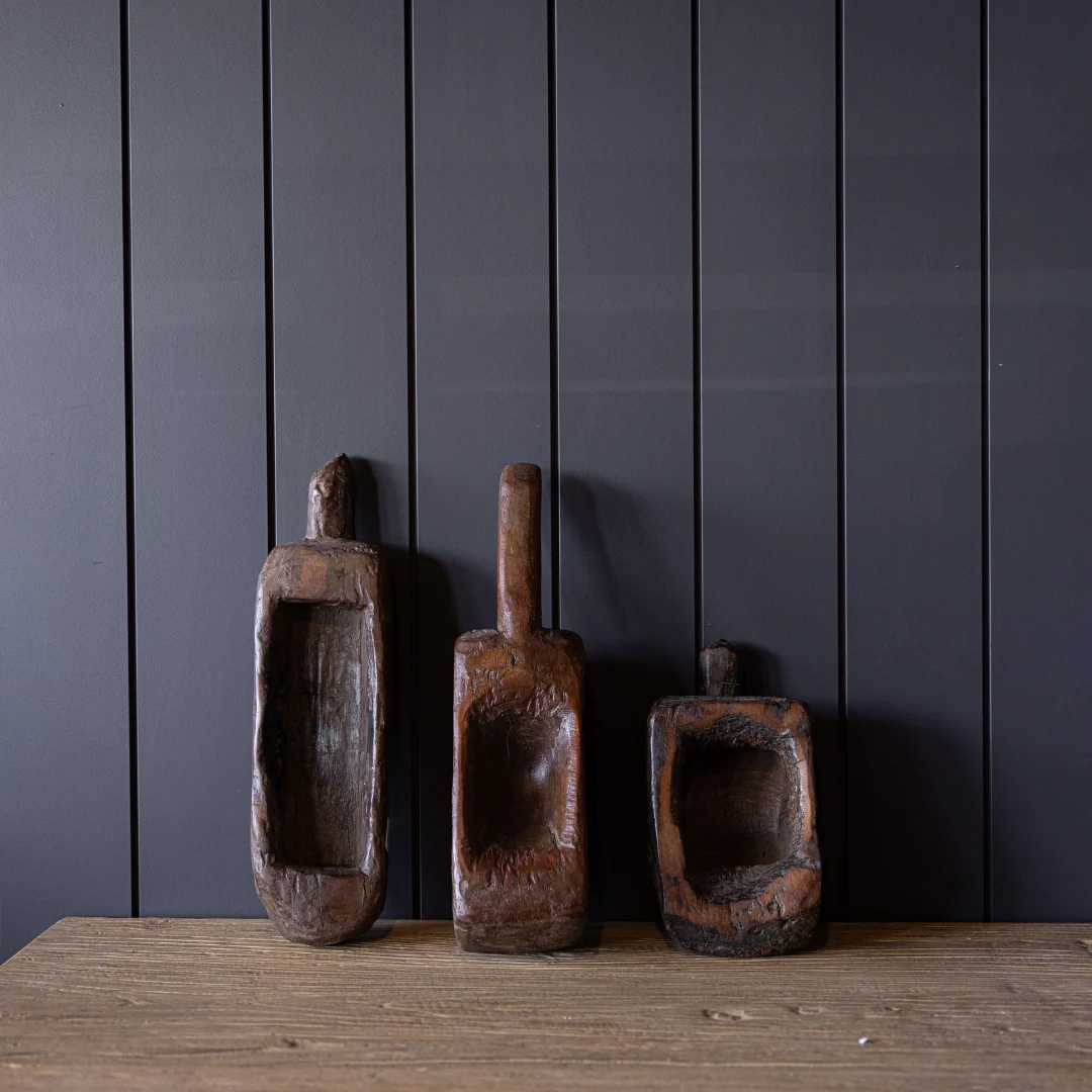 Vintage Wooden Basin with Handle