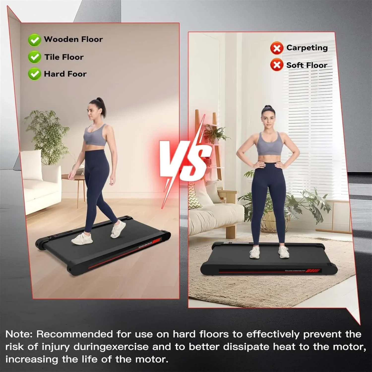 Sperax Walking Vibration Pad with APP 3 in 1 Under Desk Treadmill Walking Treadmill Pad