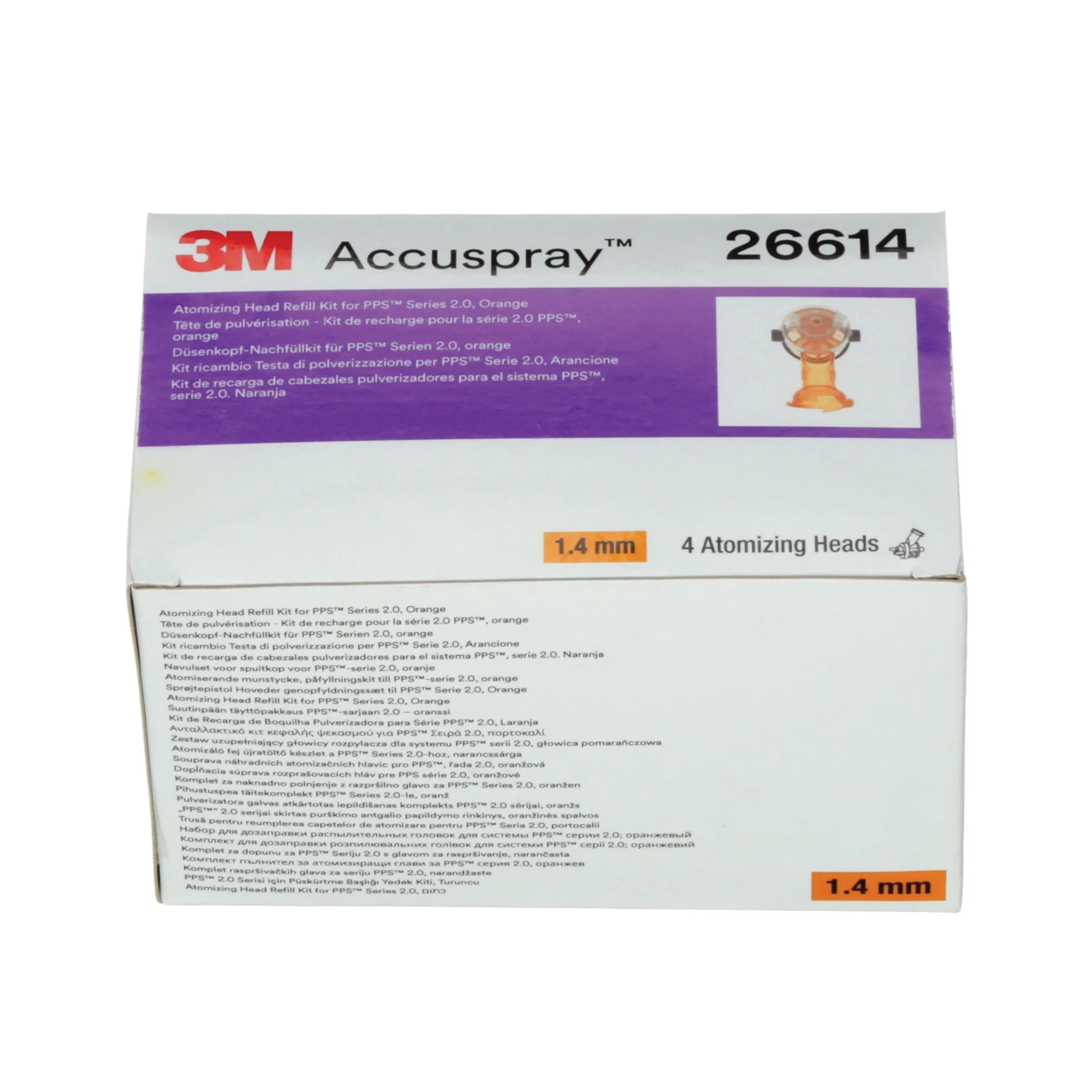 3M Accuspray 26614  ~  Accuspray Atomizing Head Refill Pack for PPS Series 2.0, orange, 1.4 mm