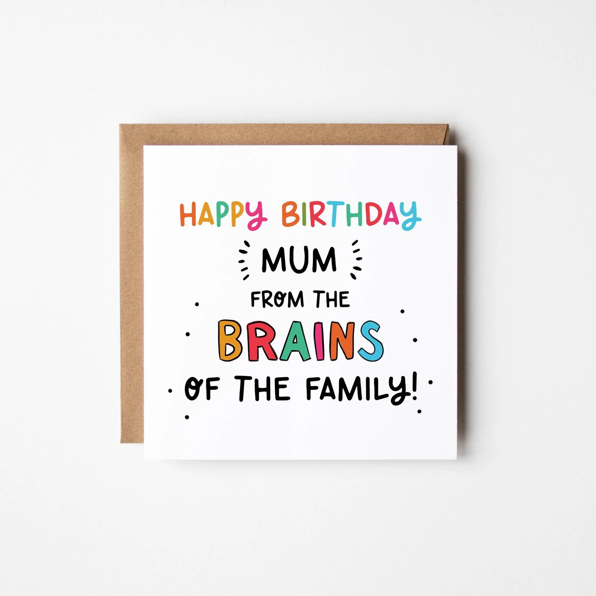 Birthday Card For Mum From The Brains a?�� Funny Birthday Card For Mum a?�� Mum Birthday Card