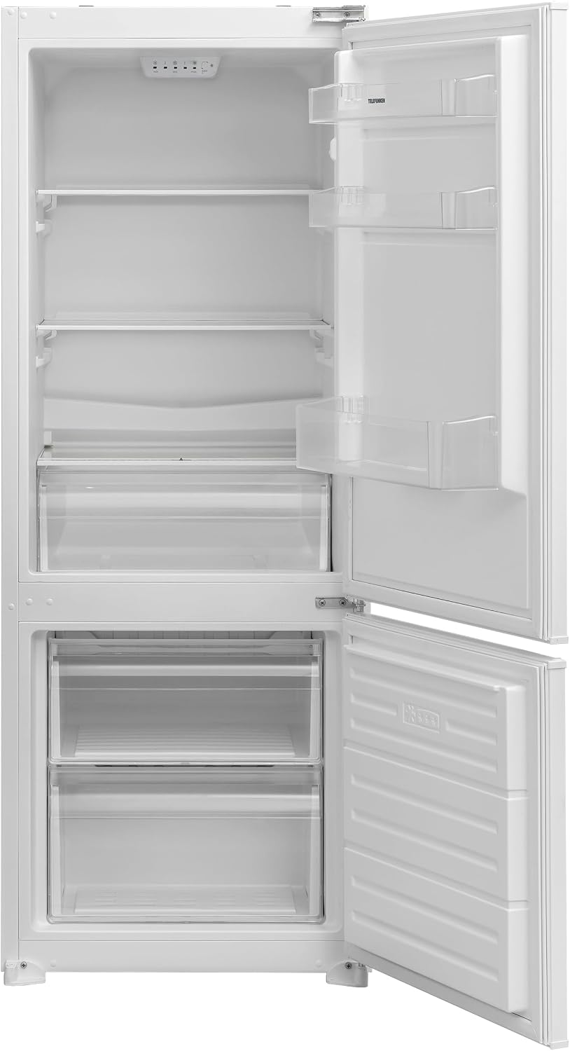 TELEFUNKEN Einbau-Kühl-Gefrierkombination | Einbaukühlschrank mit Gefrierfach (4-Sterne) | 144cm Nische | 211 Liter Gesamt-Nutzinhalt | Schlepptür | Less Frost | Temperaturregelung | C-EKG-144-ST-E