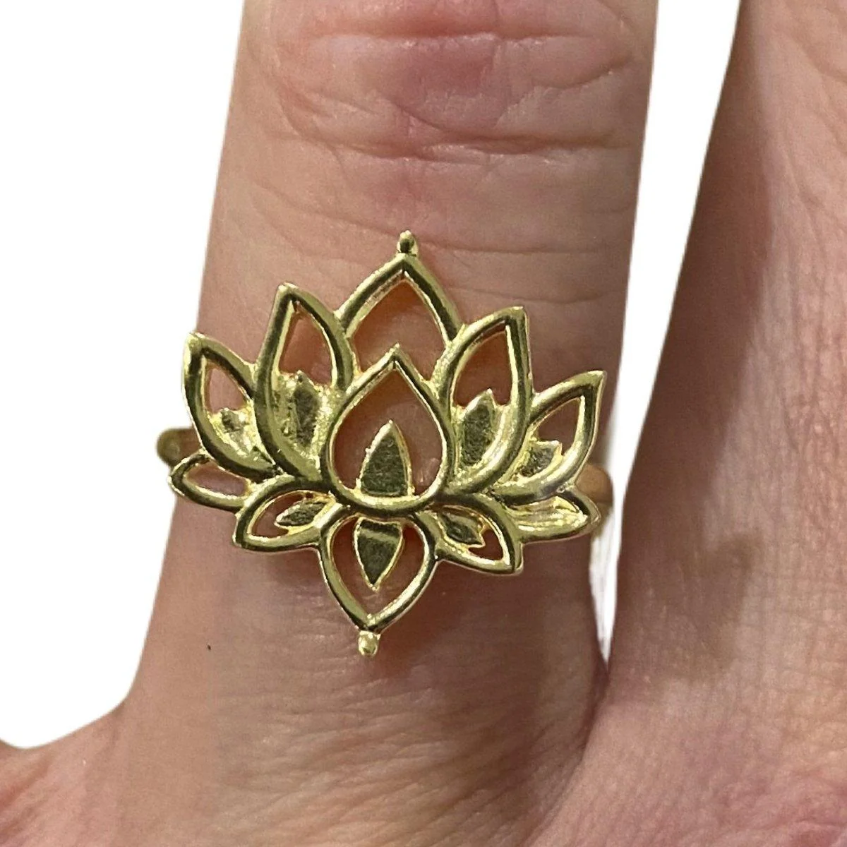 Laihas Boho Chic Lotus Flower Ring-  Gold