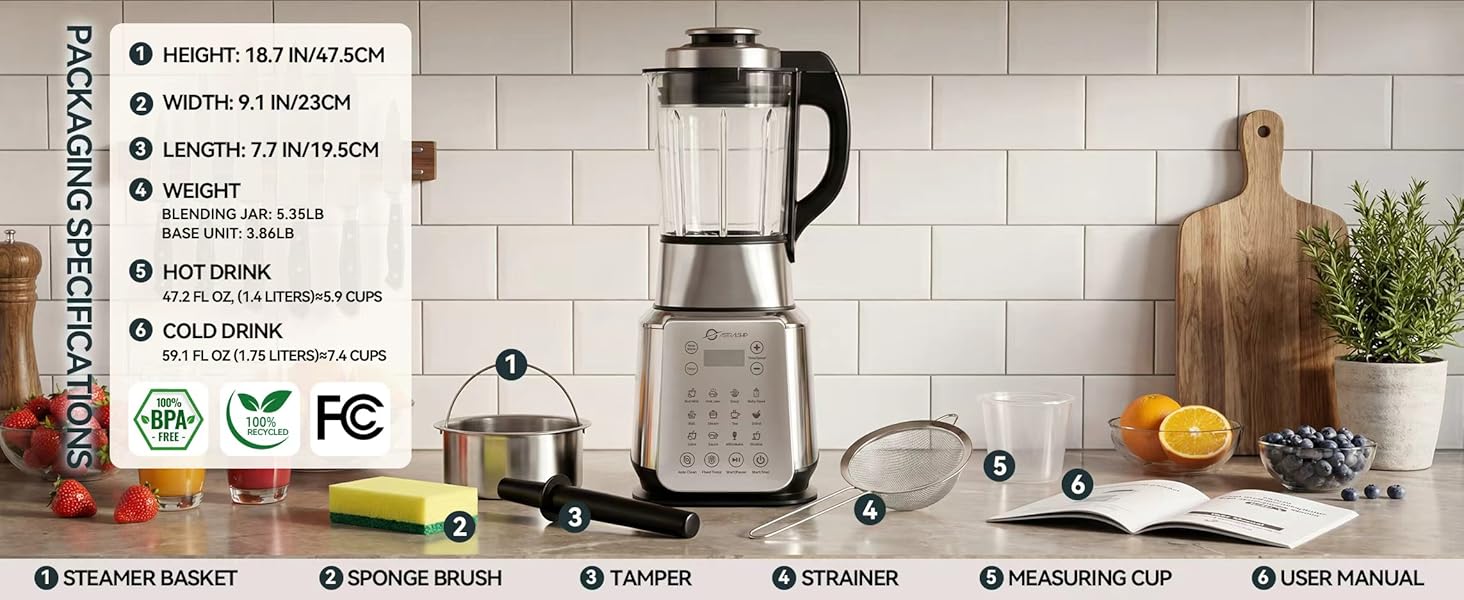 blenders for kitchen food processor best blender for smoothies blenders Glass Blender with Tamper