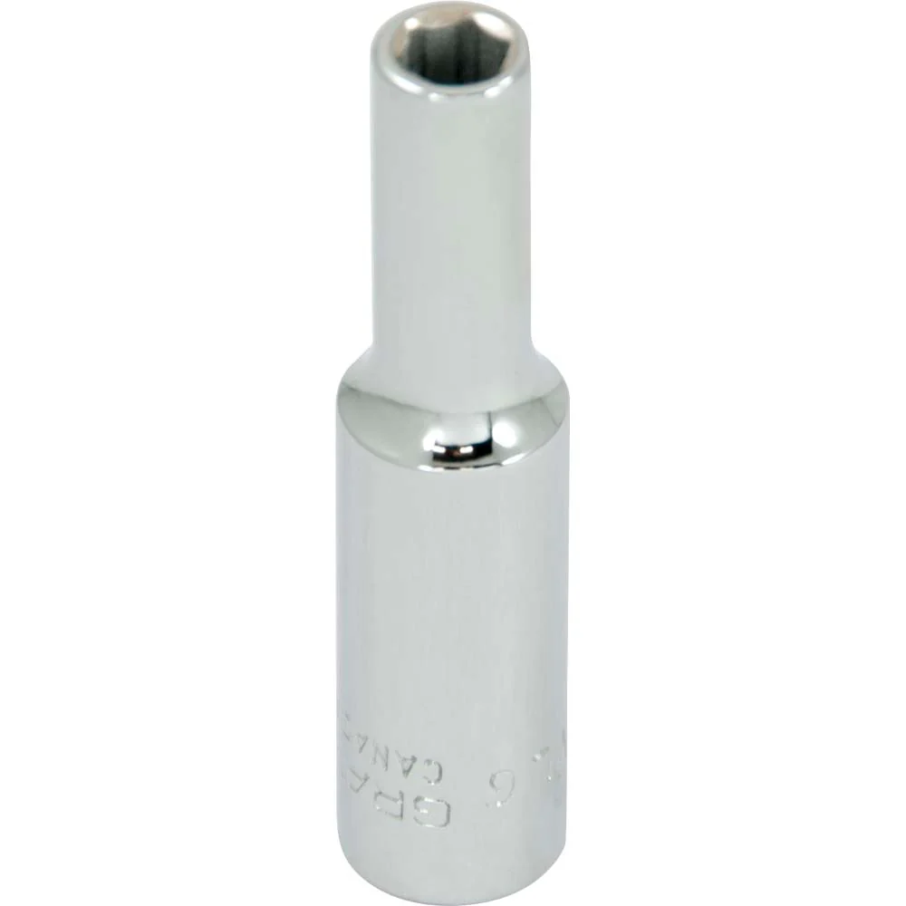 Gray VL10  ~  5/16 Inch x 1/4 Inch Drive 6 Point Deep Length Chrome Finish Socket