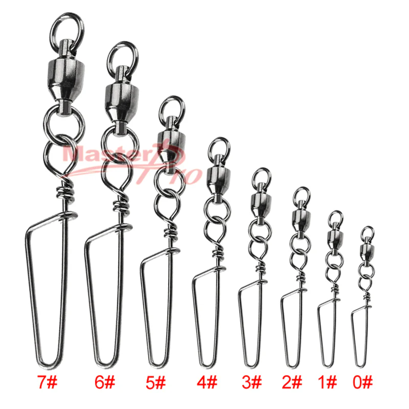 20 X Size 3# Ball Bearing Swivels with Coastlock Snap Fishing Tackle