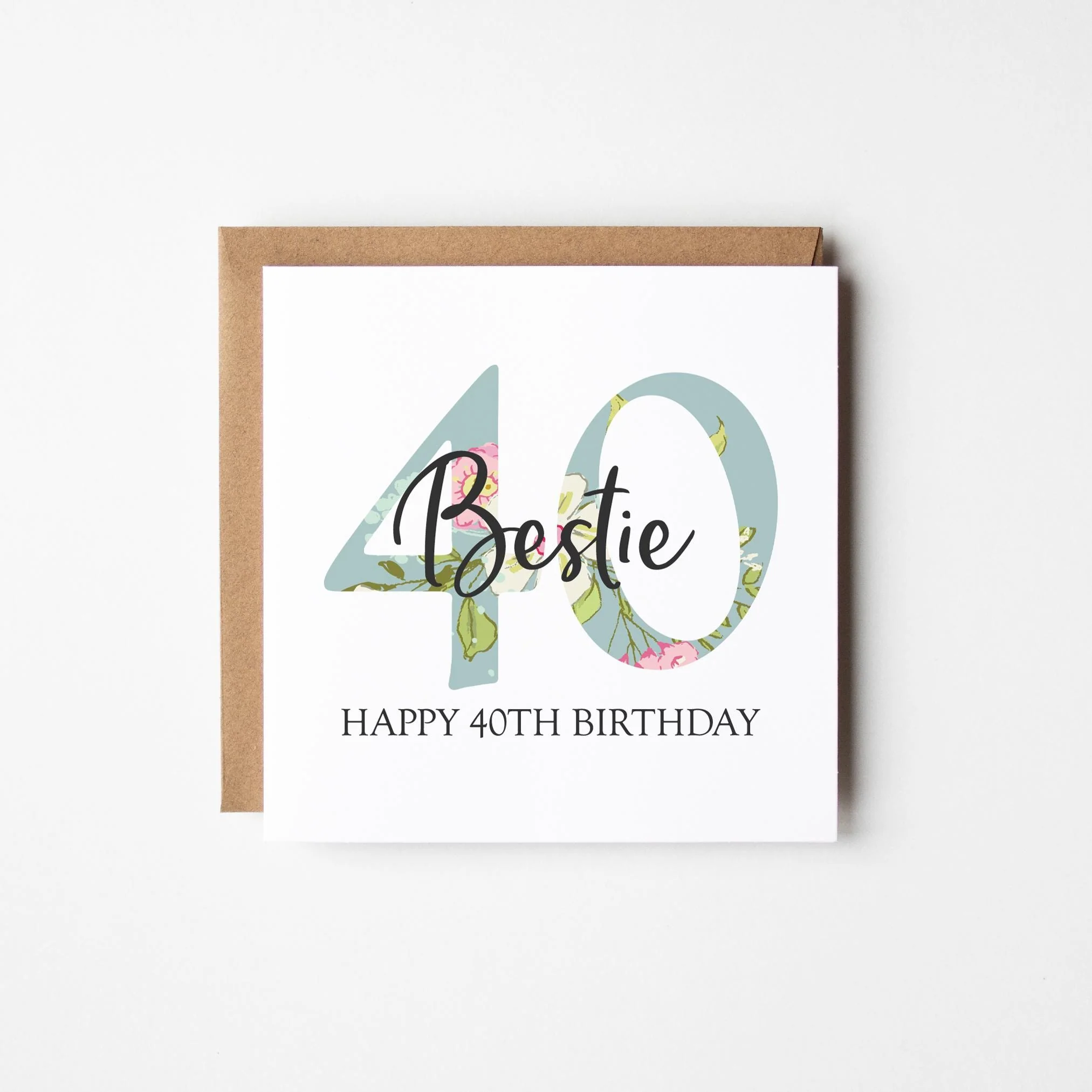 40th Birthday Card a?�� Personalised 40th Birthday Card for Her a?�� Daughter a?�� Friend a?�� Auntie a?�� Cousin a?�� Sister a?�� Floral 40th Card