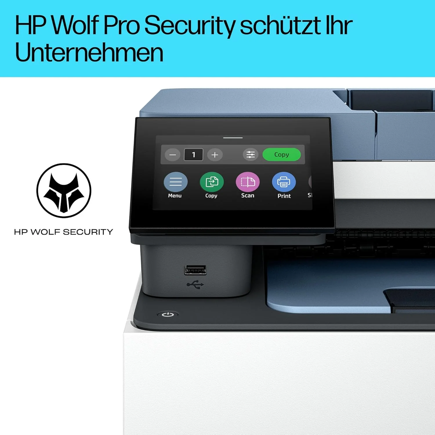 Stampante laser multifunzione a colori HP Color LaserJet Pro MFP 3302fdwg, Fax, Stampa automatica fronte/retro, Touchscreen, Wi-Fi, Ethernet, USB, HP Wolf Pro Security