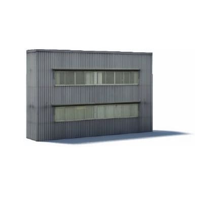 Background Building (industrial, gray iron, 2 level)