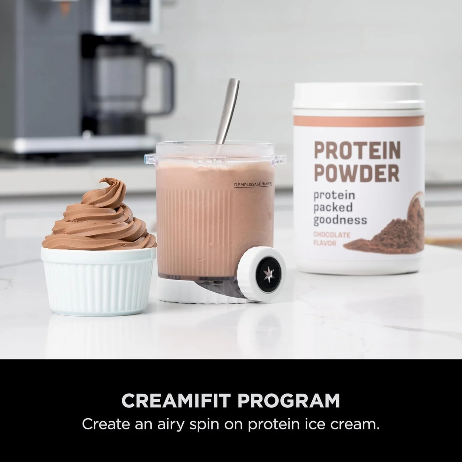 Ninja CREAMi Scoop and Swirl lágyfagylalt- és fagylaltkészítő 2x tárolóedénnyel, 13 funkcióval, készít fagylaltot, lágyfagylaltot, gelatót, szorbetet, turmixokat és egyebeket, keverő funkcióval, platinaezüst, NC701UK