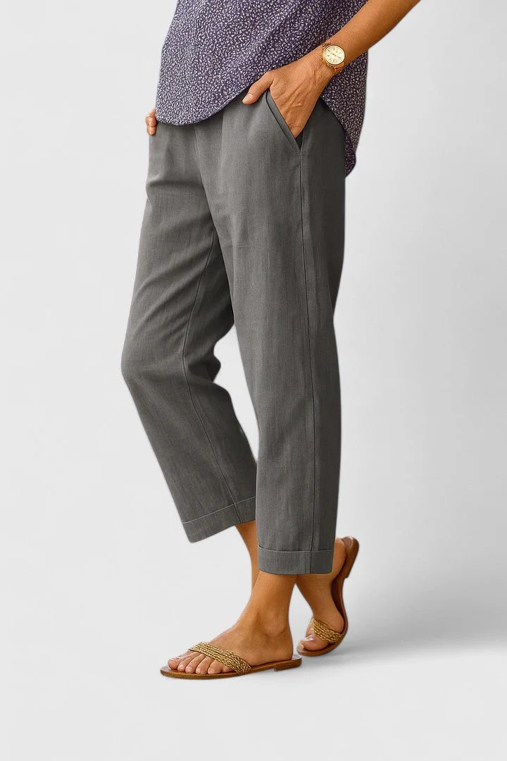 Women��s Relaxed Cropped Trousers Lightweight Breathable Fabric
