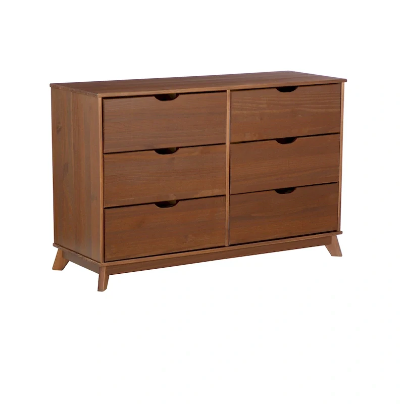 Purcell Pine Wood 3-Piece Bedroom Set with 6-Drawer Dresser and 3-Drawer Nightstands (Set of 2)