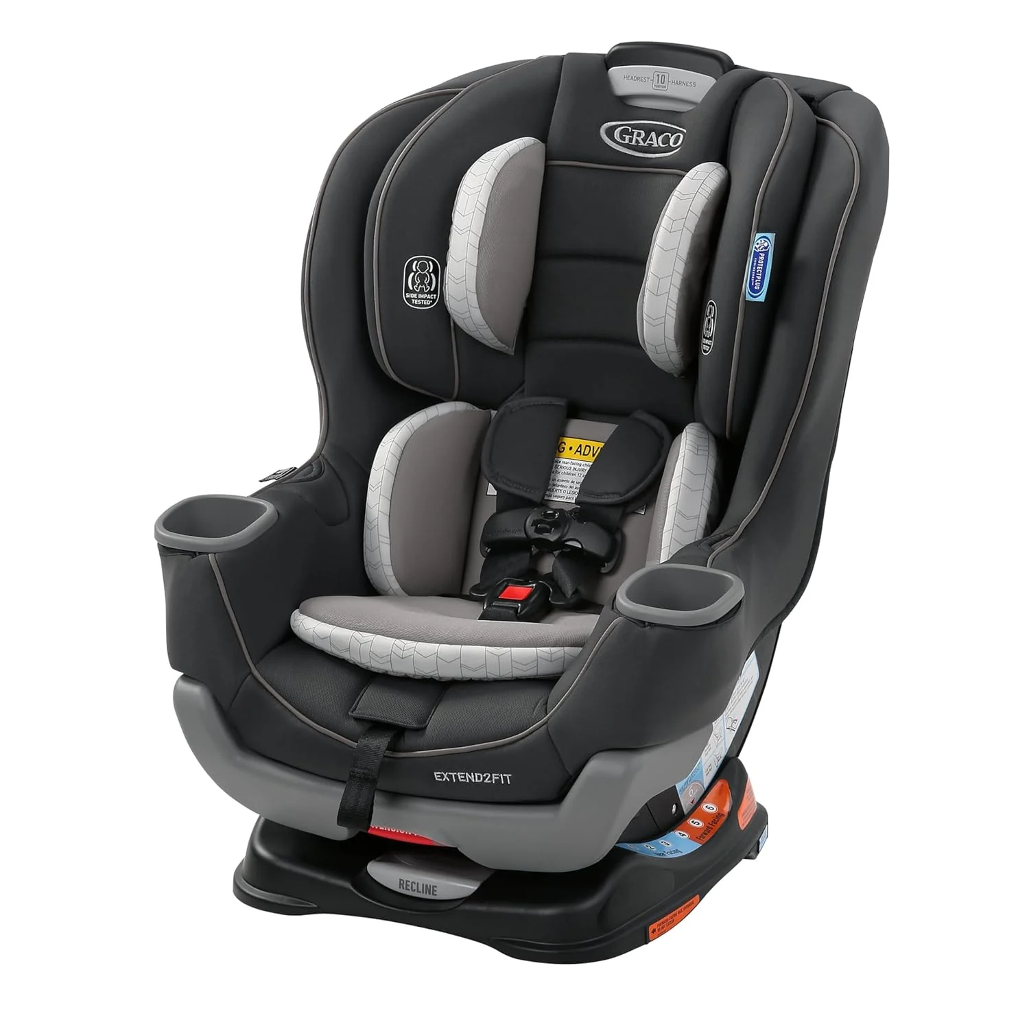 Extend2Fit Convertible Baby Car Seat, Rear and Forward Facing, Adjustable Extension Panel for Extra Legroom, Gotham