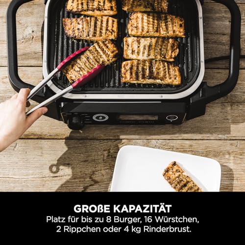 2025 Ninja Woodfire Barbecue Elettrico 7-in-1 con Affumicatore e Friggitrice ad Aria