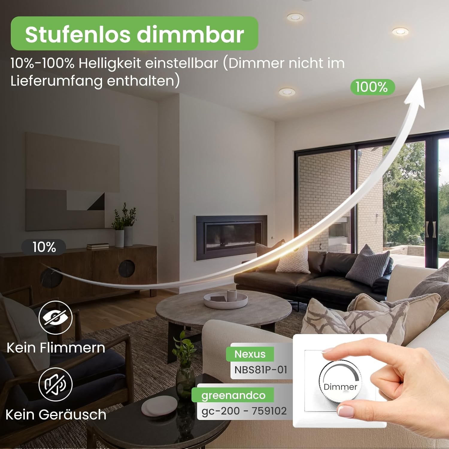 ALUSSO LED Modul Ultra Flach ø50x25mm für Einbaustrahler, 6W 540lm 230V, 3CCT Warmweiß Naturalweiß Kaltweiß Dimmbar, Ersetzt GU10 MR16 Leuchtmittel, IP44 Wasserdicht, 48er