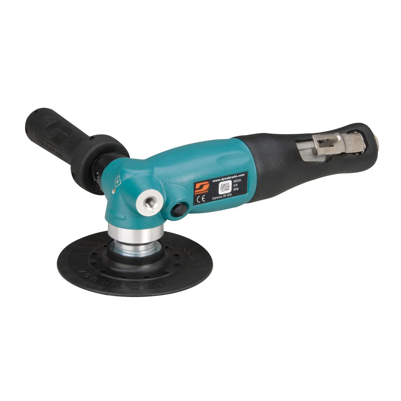 Dynabrade 52635  ~  5 Inch Diameter Right Angle Disc Sander 1.3 Hp 12000 Rpm Rotational Exhaust 5/8 11 Inch Spindle Thread