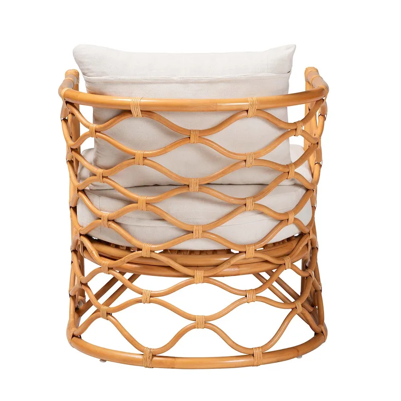 Acelynn Bohemian Light Honey Rattan Arm Chair