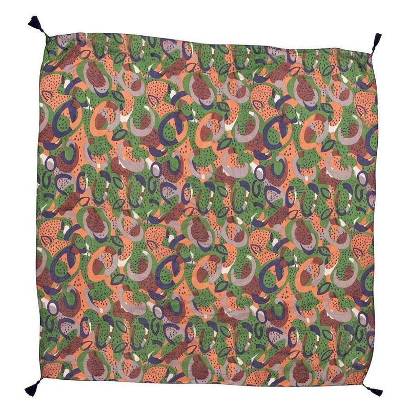 Mackenzie Green Square Silk Scarf