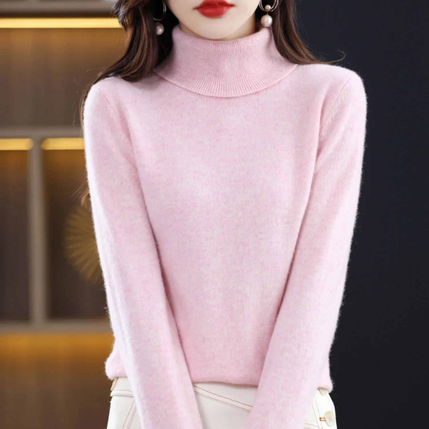 Women��s Turtleneck Sweater Slim Fit Lightweight Design