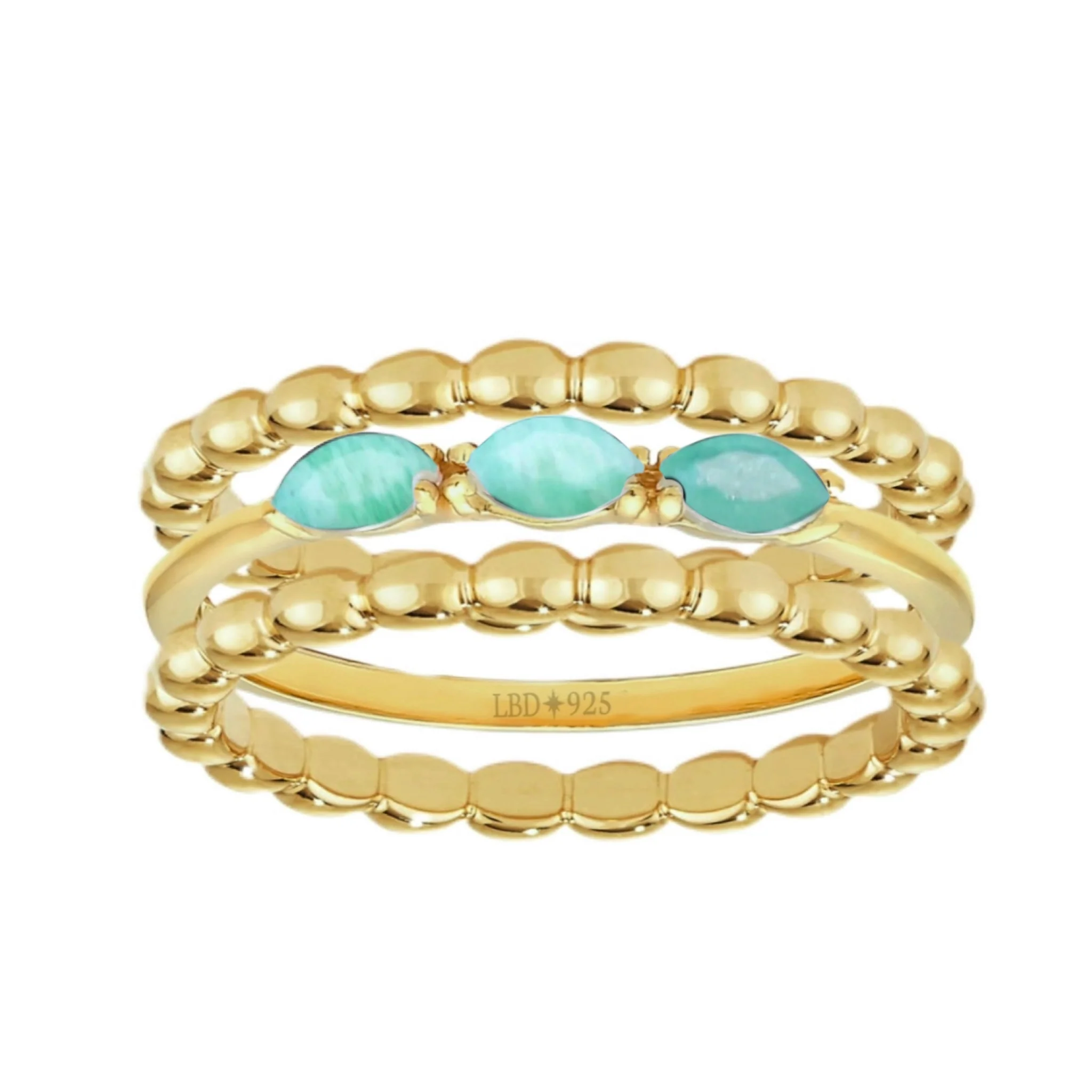 Laihas Three Of Cups Gold Amazonite Ring Set