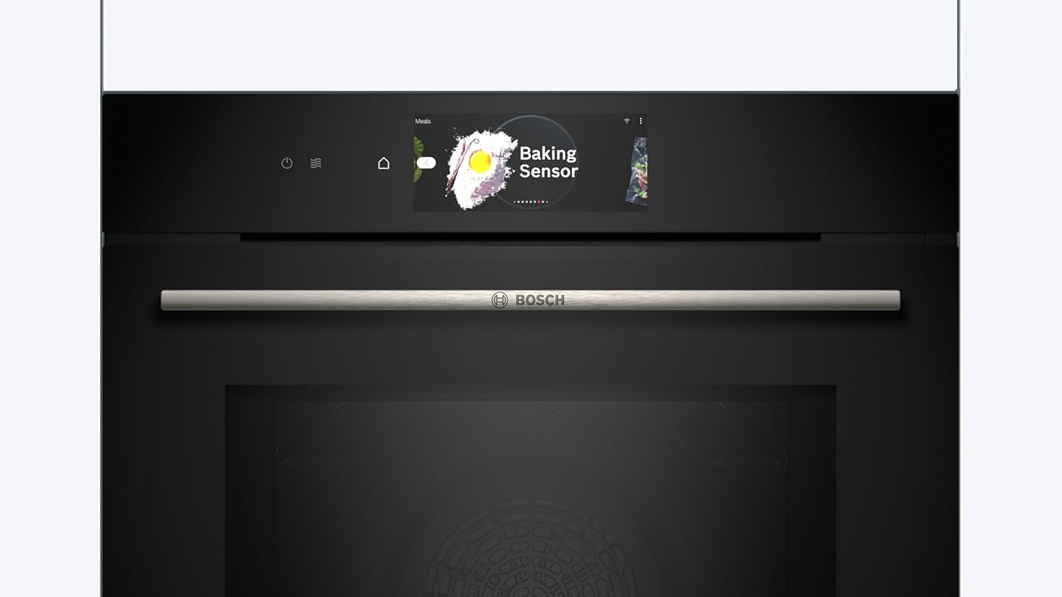 Bosch HMG7361B1, Serie 8 smarter Einbau-Backofen mit Mikrowellenfunktion, 60 x 60 cm, Made in Germany, Schwarz, Air Fry, Digitaler Bedienring, Touchdisplay, Automatikprogramme, Reinigungsunterstützung
