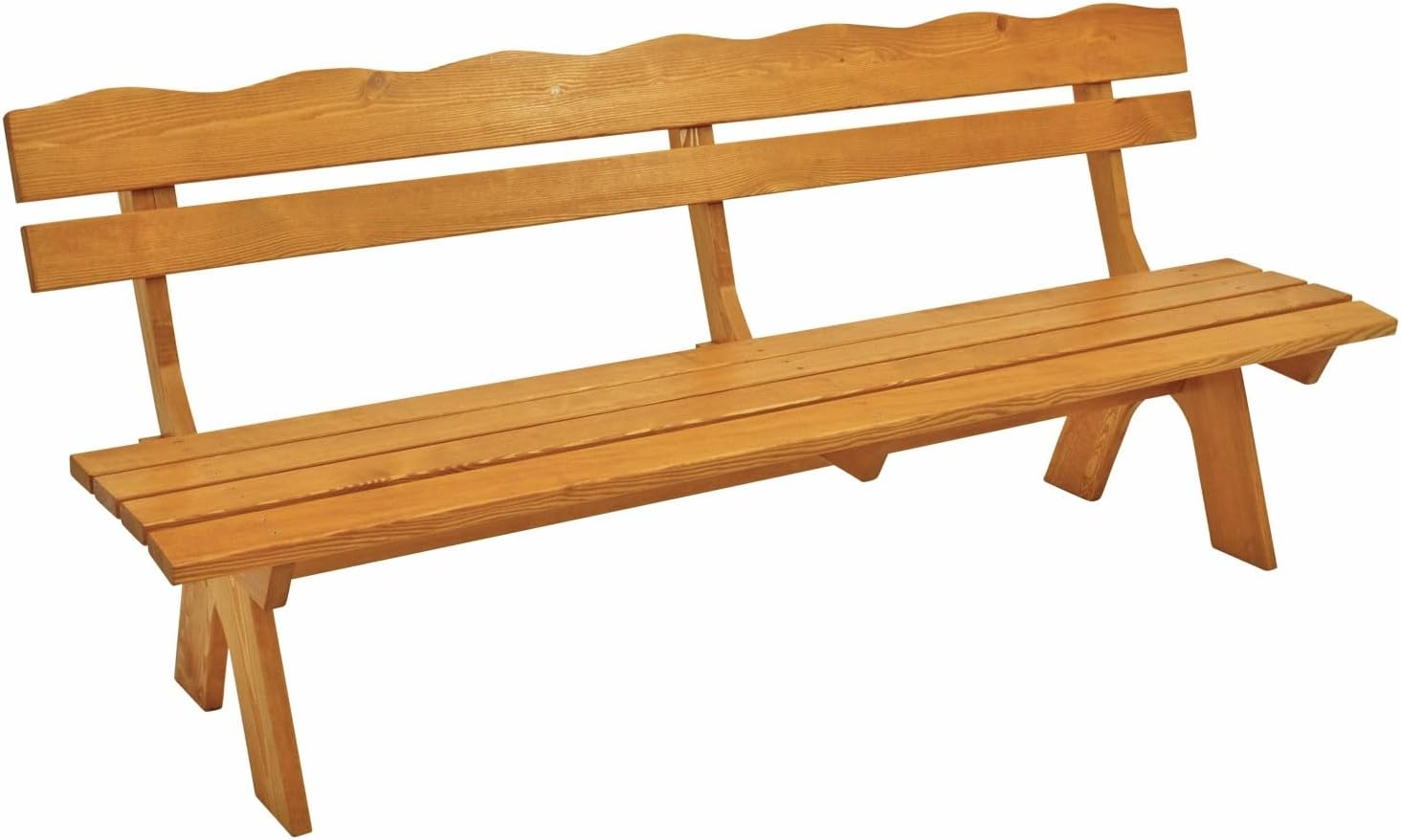 DEGAMO Gartengarnitur Essgruppe Freital XXL 3-teilig 200cm, 2X Bank 200cm und 1x Tisch 72x200cm, Massive Kiefer hell lackiert, Outdoor