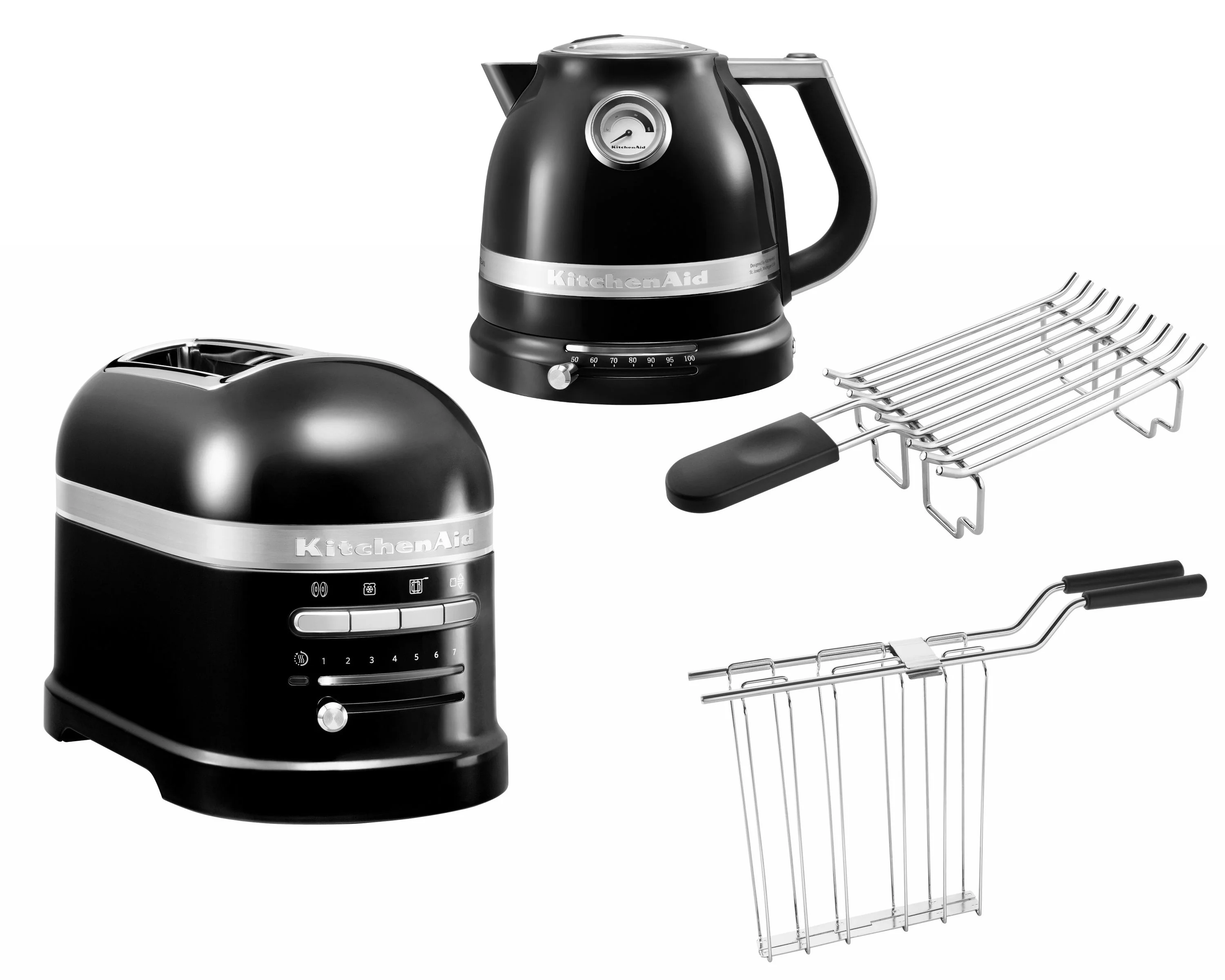 Set Colazione KitchenAid Artisan con Bollitore 5KEK1522, Tostapane 2 Fette 5KMT2204 e Accessorio per Panini