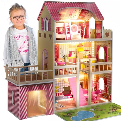 Green series Kinderplay Casa Delle Bambole   Legno, GS0020 : Amazon.it: Giochi e giocattoli