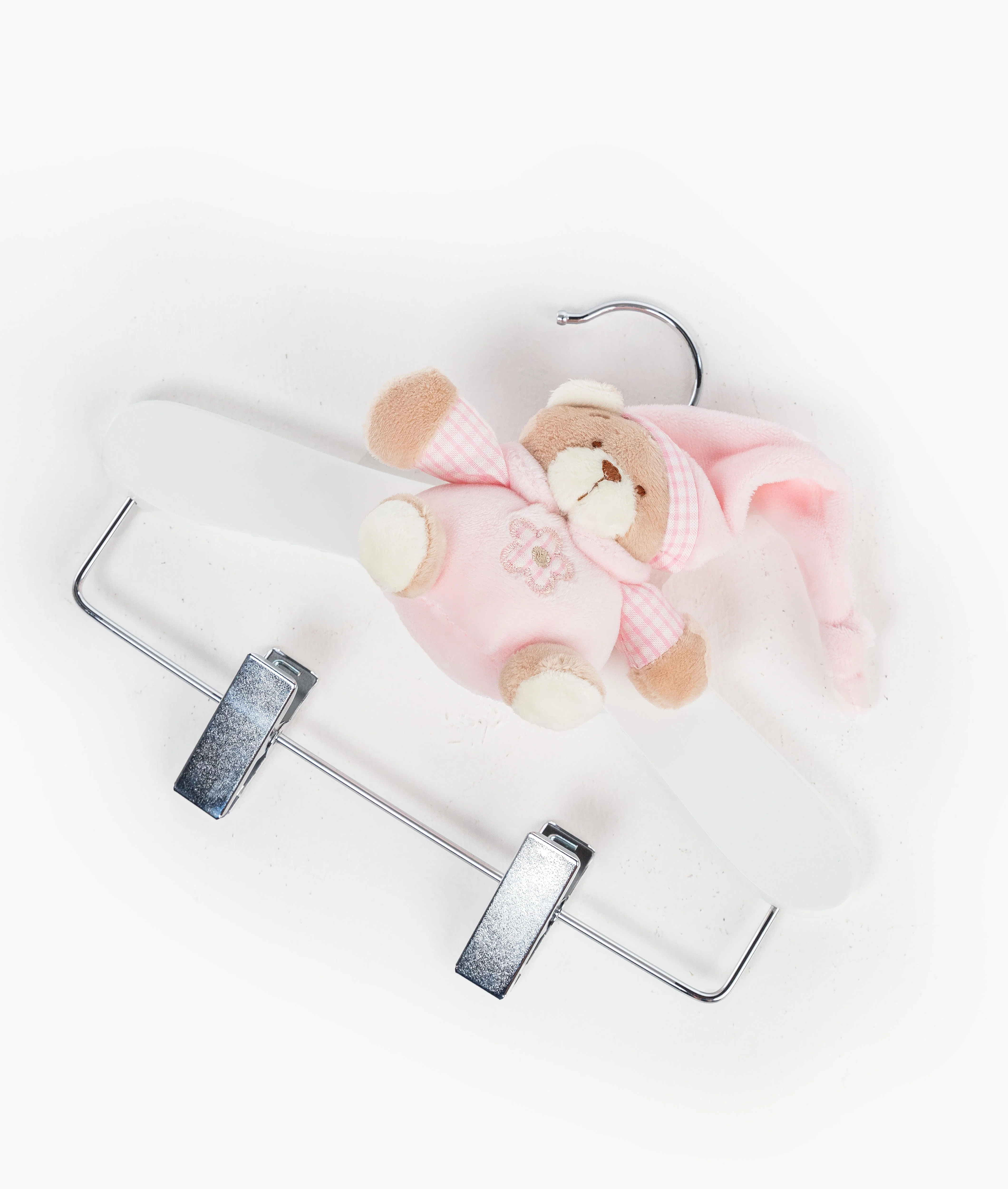 Wooden Hanger with Clips | Pink
