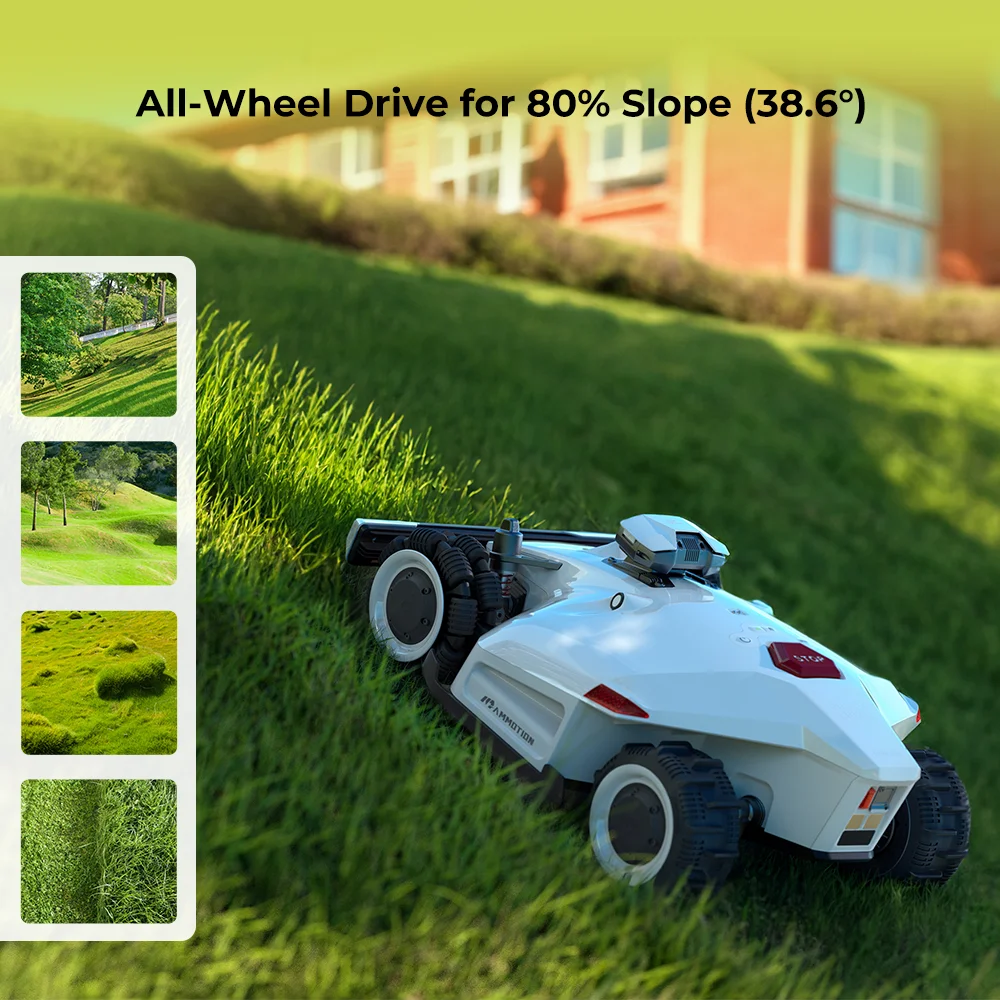 LUBA 2 AWD 5000 Robot Lawn Mower (2024 Version), All-Wheel-Drive for 80% Slope, Perimeter Wire Free for 1.25 Acres, Cut Height 1.0