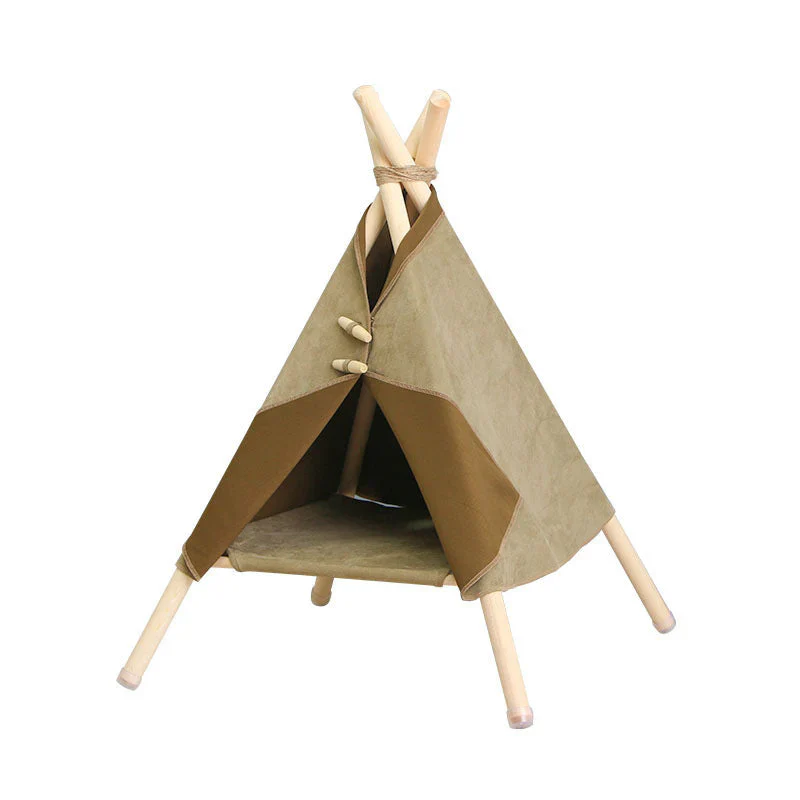 ZenNap – Elegante tenda in legno per gatti e cani di piccola taglia
