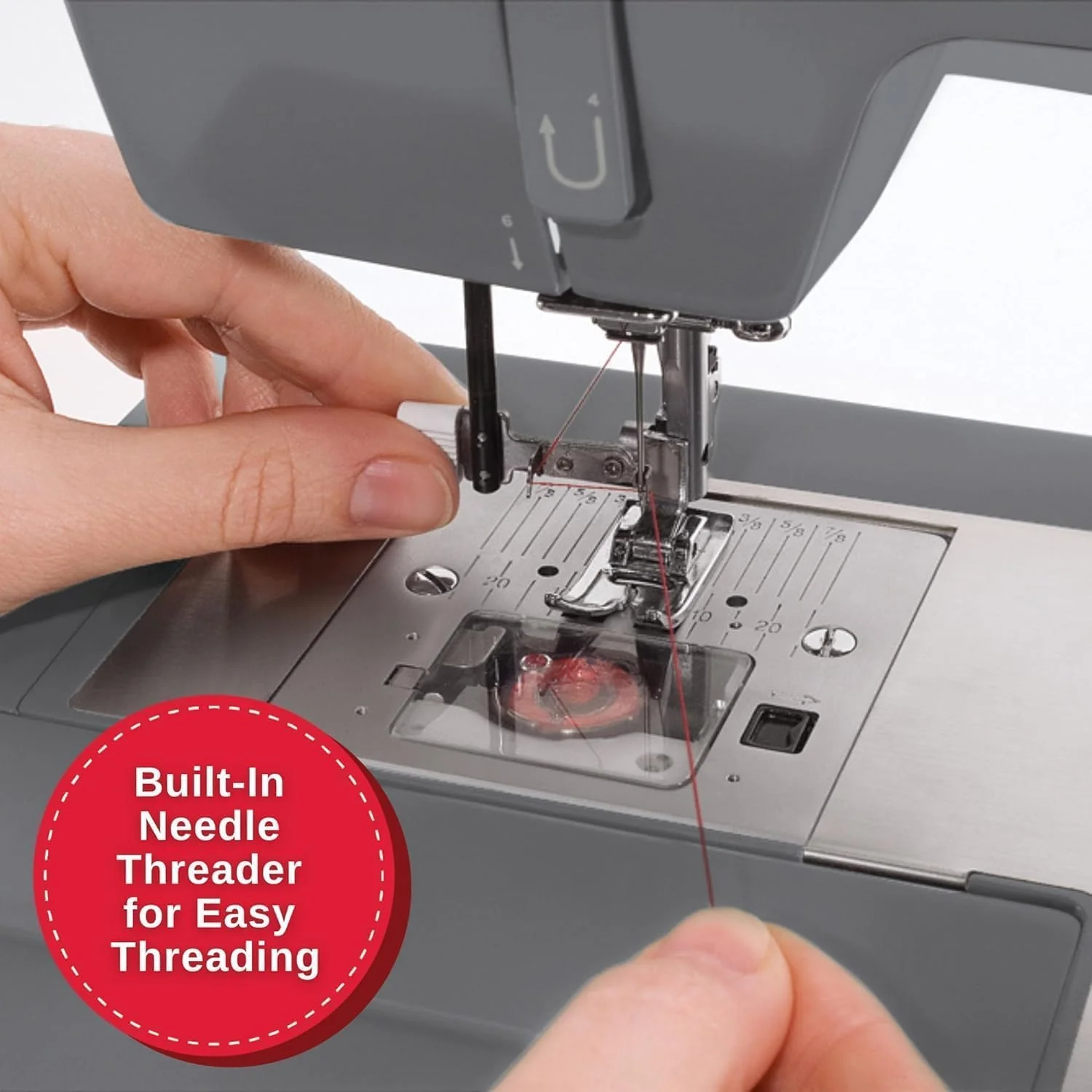 SINGER Heavy Duty 4452 High Speed Sewing Machine With Accessory Kit | Strong Motor with Enhanced Piercing Power, 110 Stitch Applications, Full Metal frame, 1-step Buttonhole & LED Lights