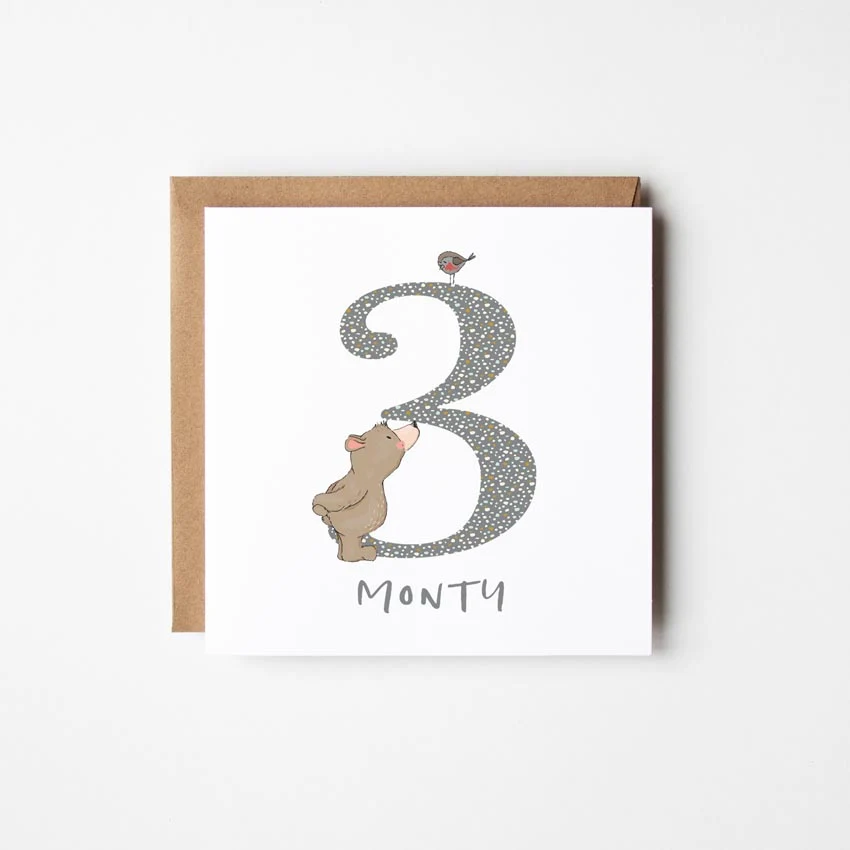Bear��s Personalised Birthday Card with a Number