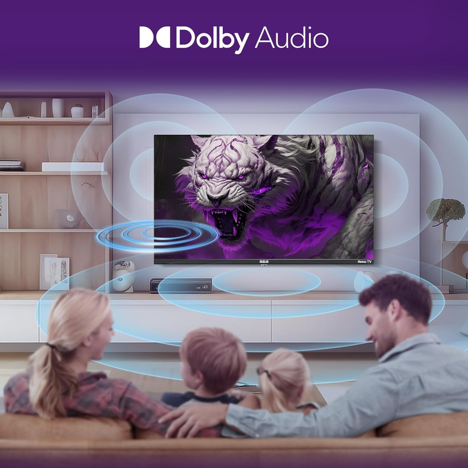 RCA Fernseher 43 Zoll (108 cm), UHD 4K Smart TV mit WLAN, Triple Tuner (DVB-C/S/S2/T/T2), HDR10 HLG, RK43UN1, 2024 (Nur für Deutschland)