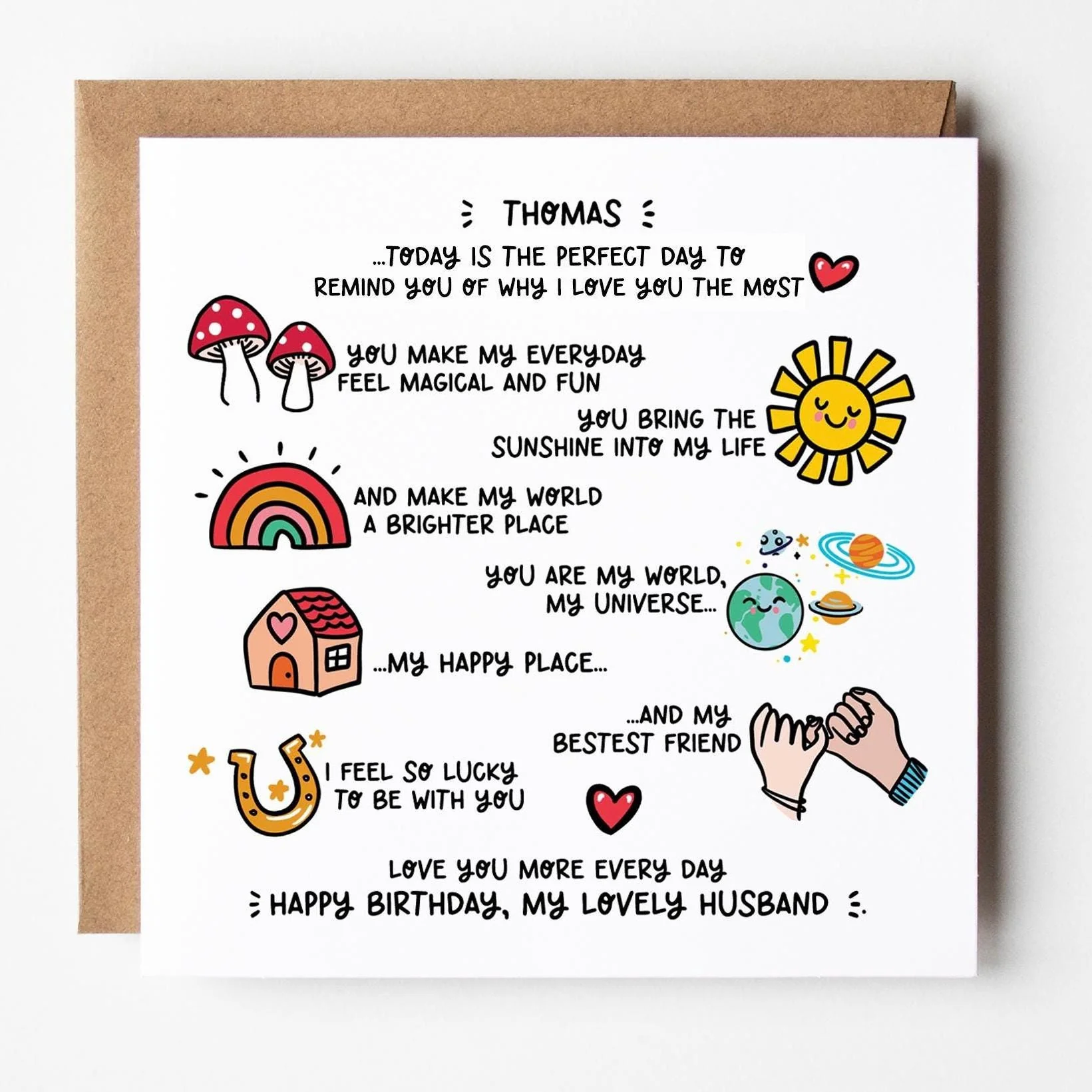 Husband Birthday Card a?�� Heartfelt Birthday Card For Husbands a?�� Love You Husband a?�� Romantic Husband Birthday Card  a?��
