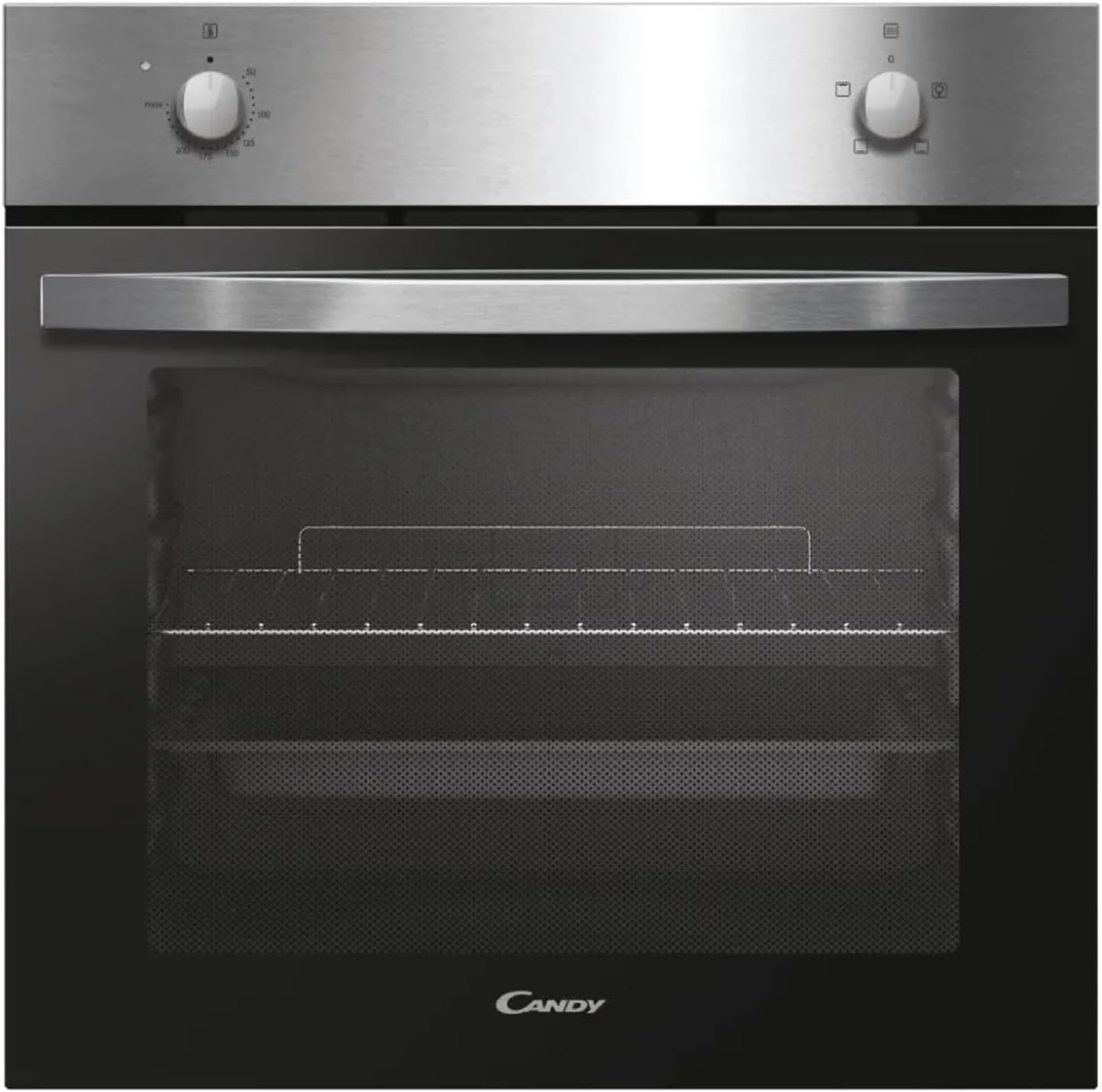 Candy Idea FCID X100, Forno da Incasso, Elettrico, 70 Litri, Porta in vetro, Inox, LxPxA 59.5x56.8x59.5 cm [Classe di efficienza energetica A]