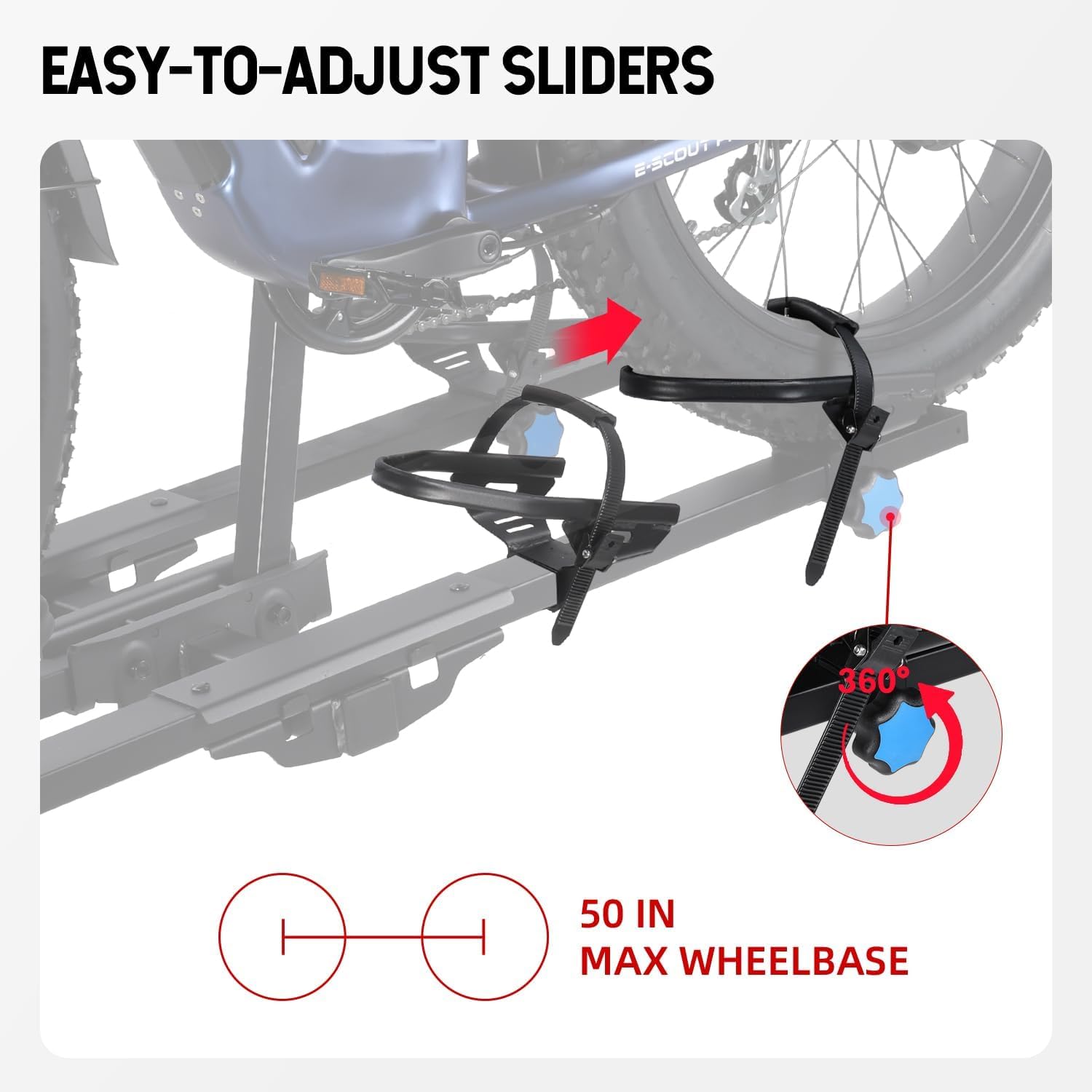 Cyberrack E2 Hitch Ebike Rack with Ramp, 200 Lbs Capacity