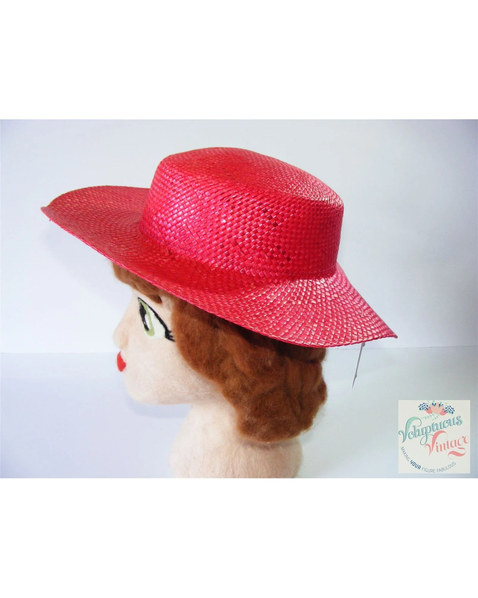 1980s Straw Boater Hat