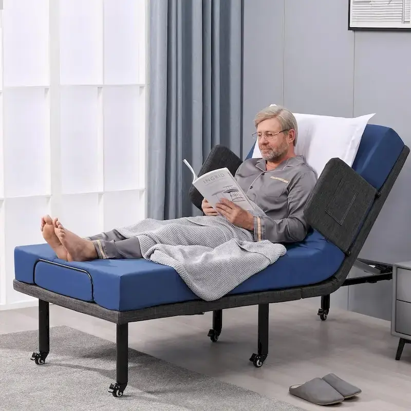 Adjustable Bed with Wireless Remote, Hospital Bed Base with/without Mattress
