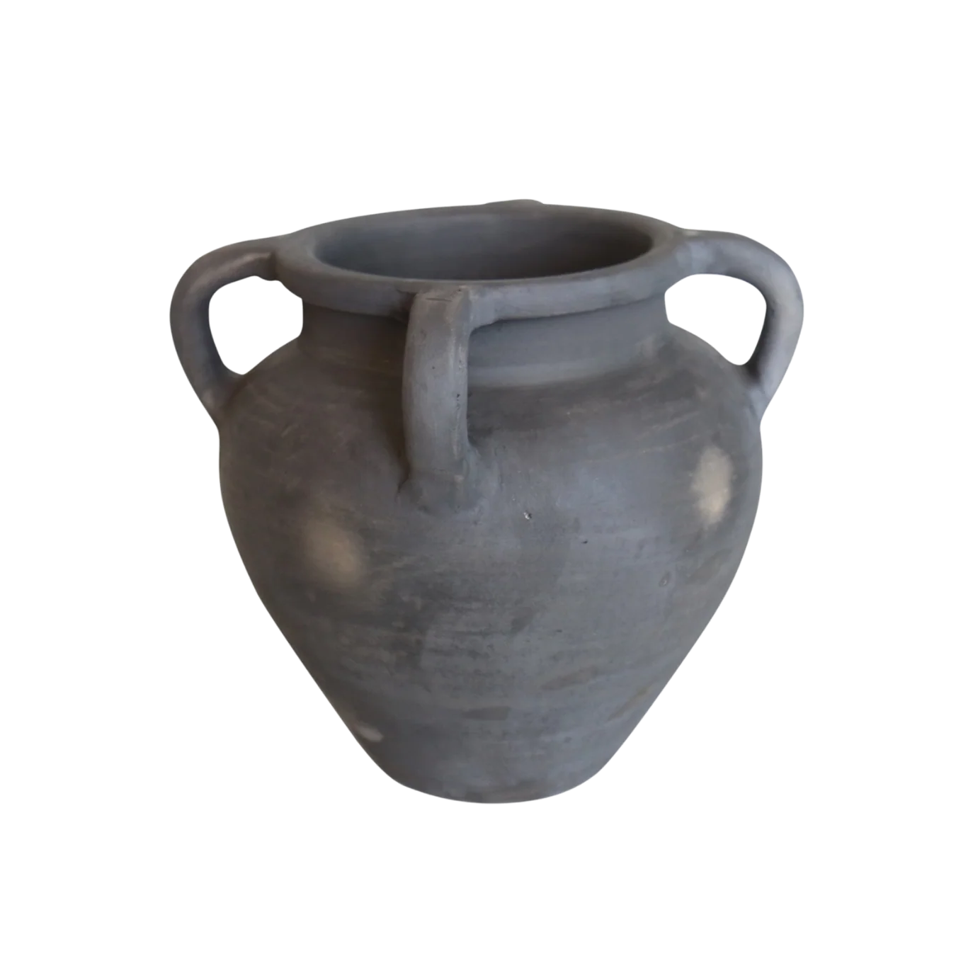 Terracotta 4 Handle Black Vase